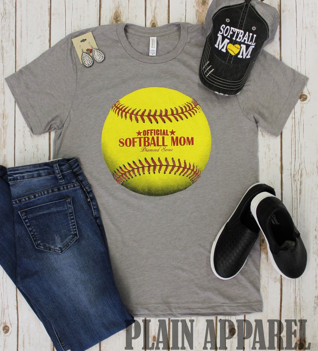 Official Softball Mom Crew Neck Tee - Bless UR Heart Boutique