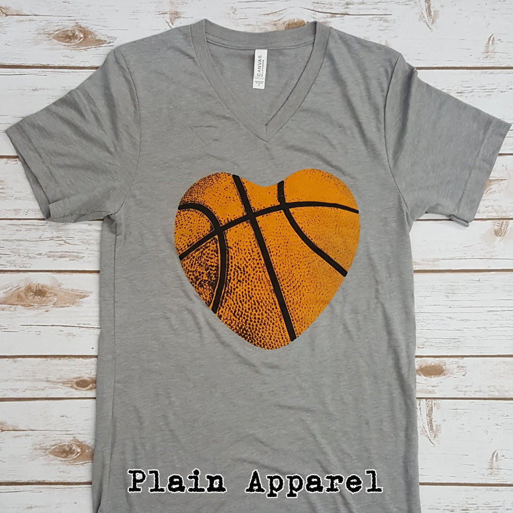 Basketball Heart V-Neck - Bless UR Heart Boutique