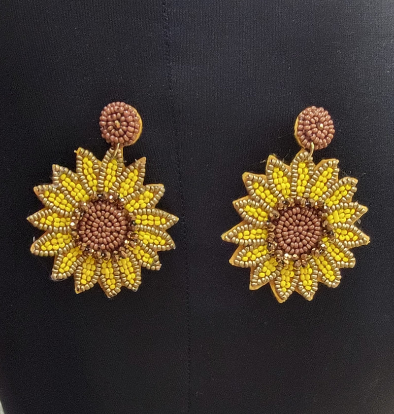 Sunflower Bead Earrings Ear121