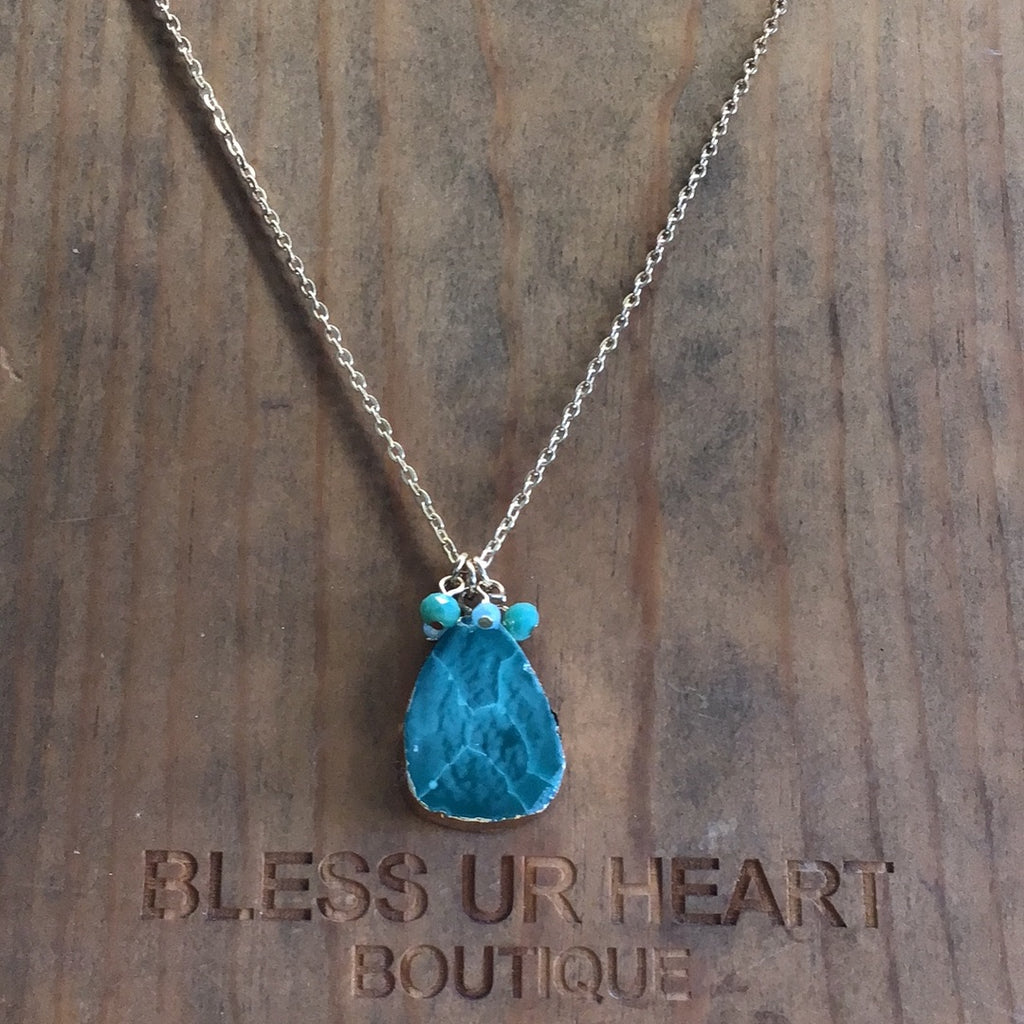 Teal quartz necklace Nck205