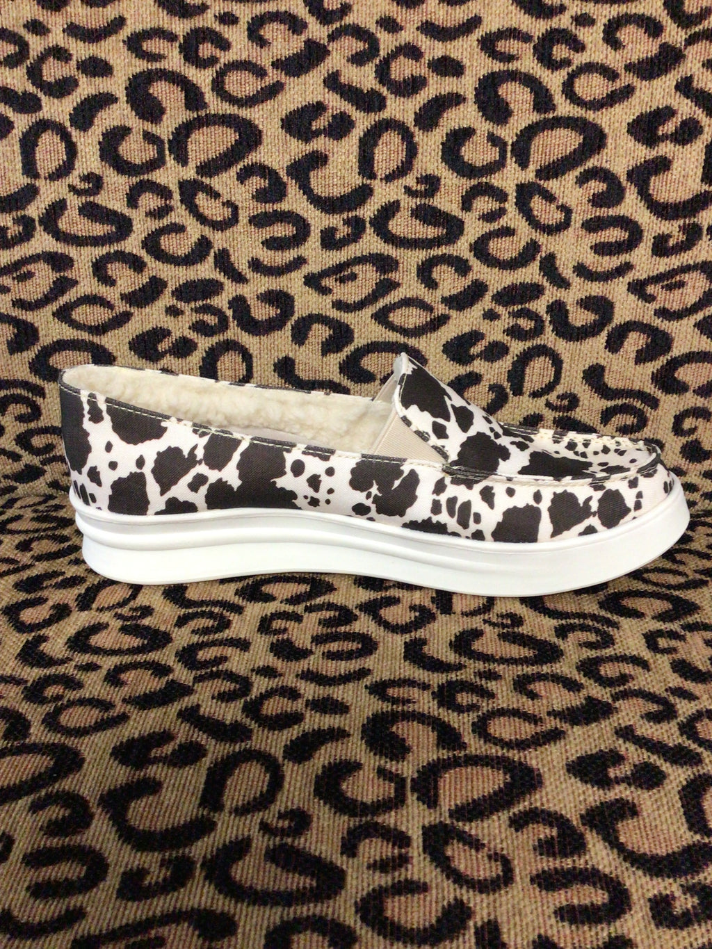 Brown cow print loafer Shoe 202