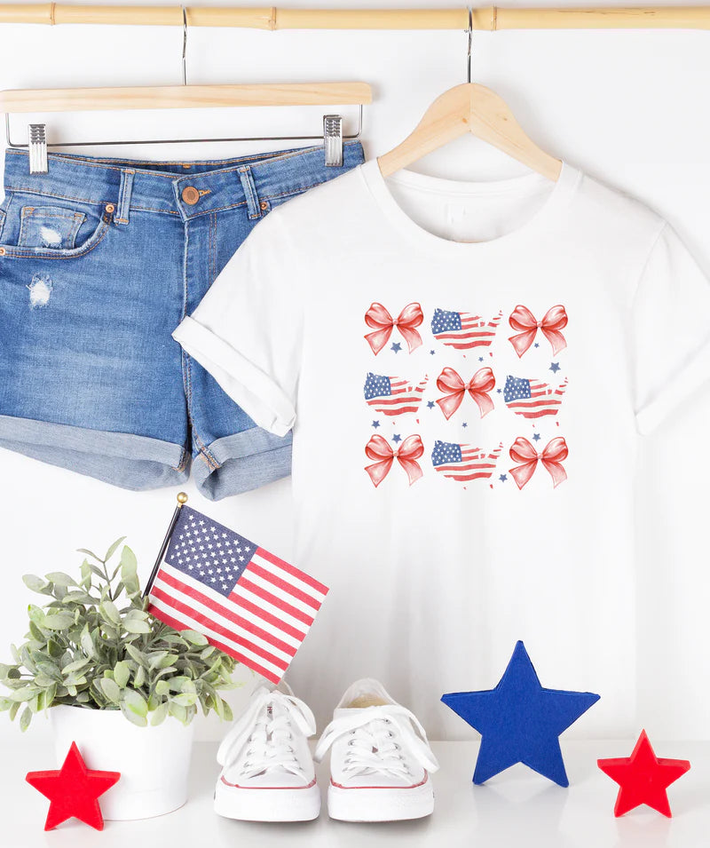 America Coquette Bow TEE Mommy & Me Matching