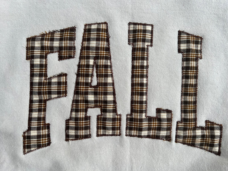 Fall Appliqué Plaid Sweatshirt