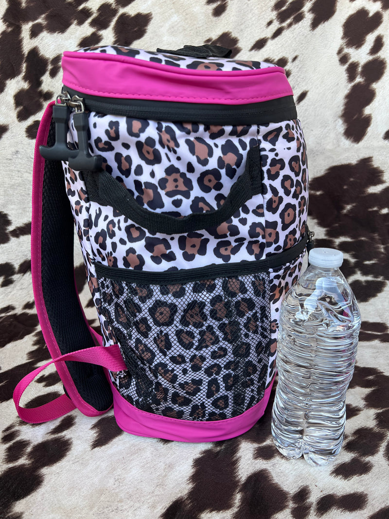Brown Leopard Backpack Cooler