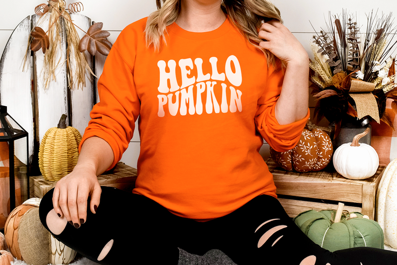 Hello Pumpkin Orange Sweatshirt