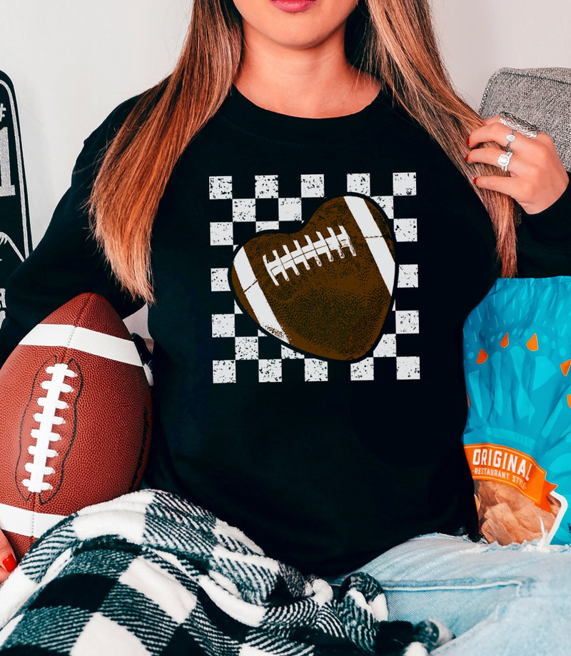Retro Football Heart Sweatshirt