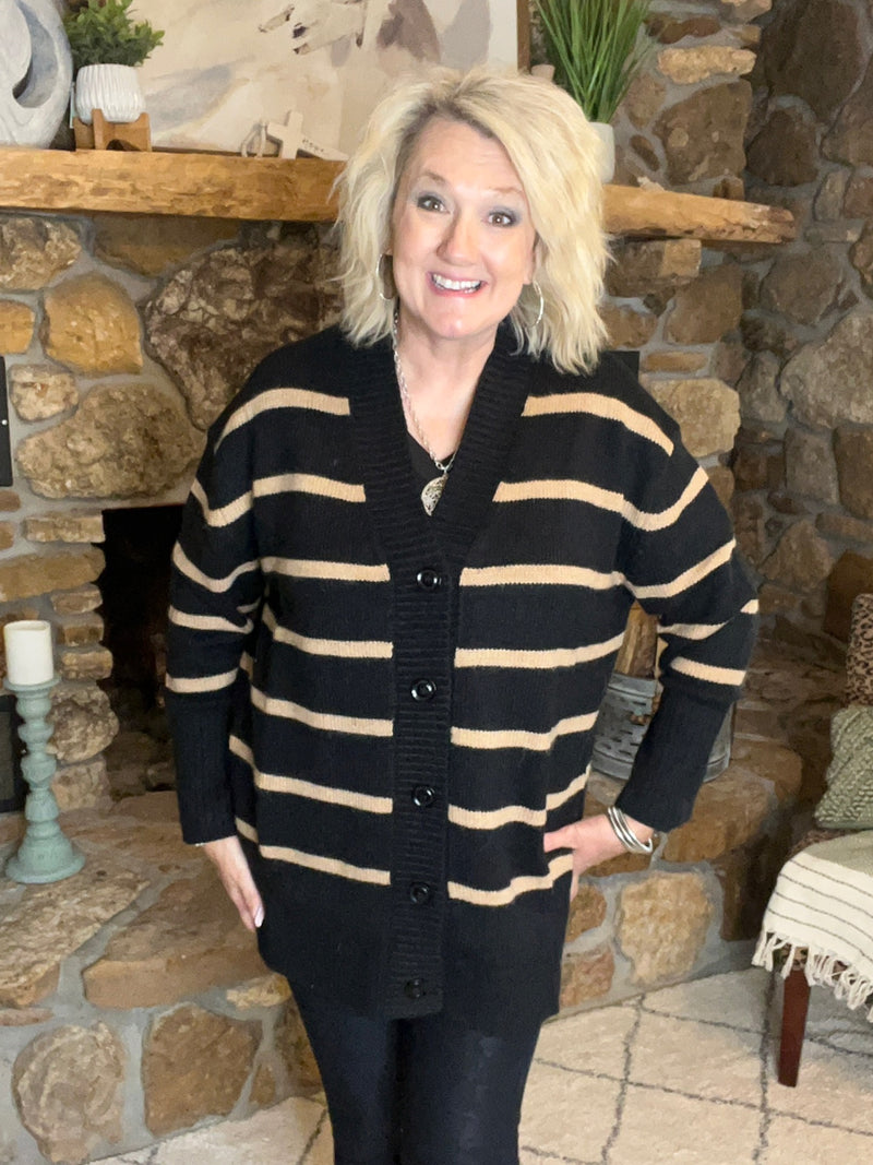 Classic Stripes Button Cardigan