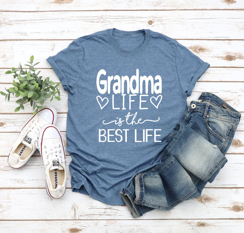 Grandma Life Is The Best Life Indigo Blue Tee