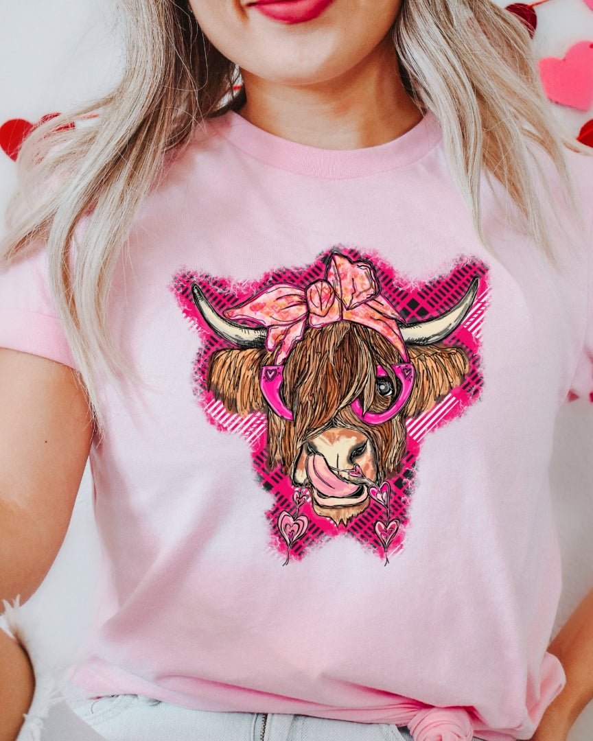 Highland Cow Valentine Tee