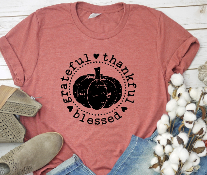 Grateful Thankful Blessed Pumpkin Tee