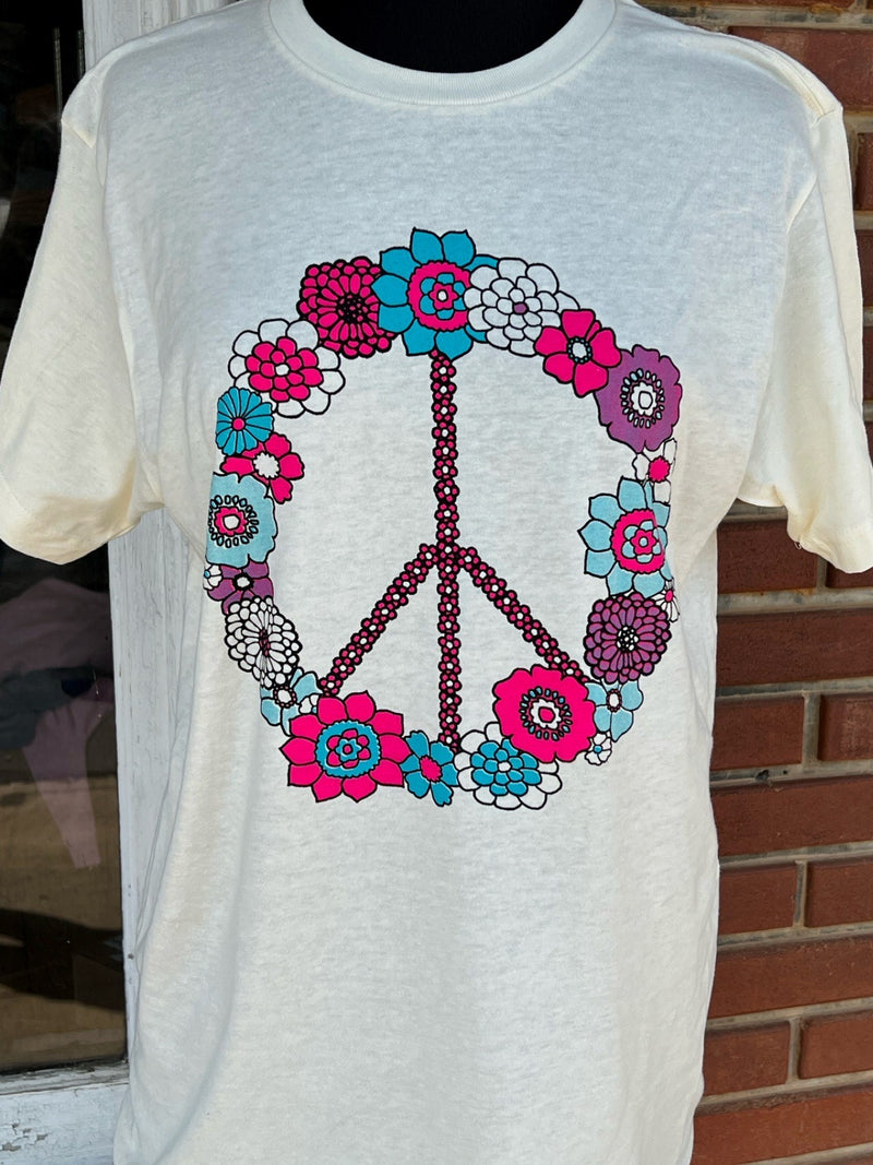 Floral Peace Sign Tee
