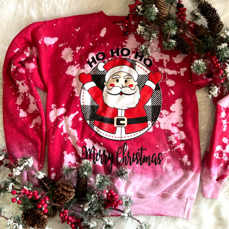 Ho Ho Ho Santa Bleached Sweatshirt