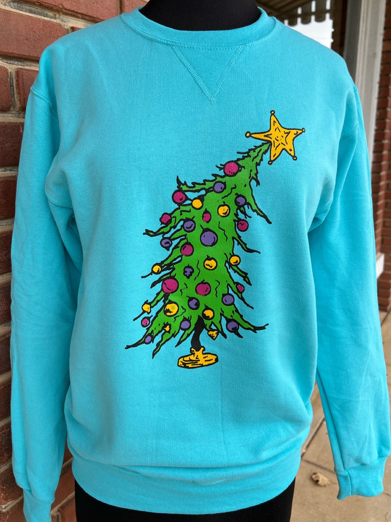 Cutest Christmas Tree Sweatshirt  AQUA