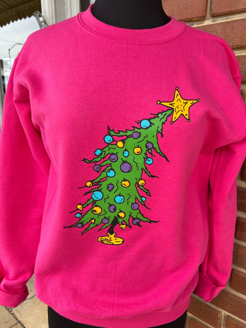 Cutest Christmas Tree Sweatshirt  PINK