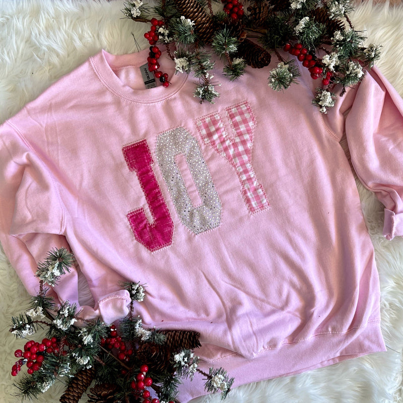 Joy Appliqué Pink Sweatshirt