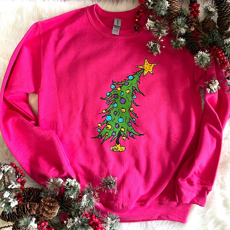 Cutest Christmas Tree Sweatshirt  PINK