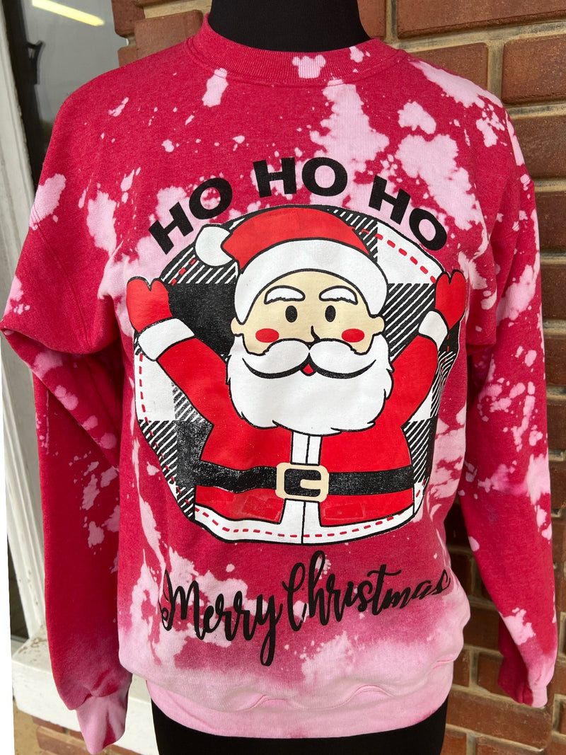 Ho Ho Ho Santa Bleached Sweatshirt