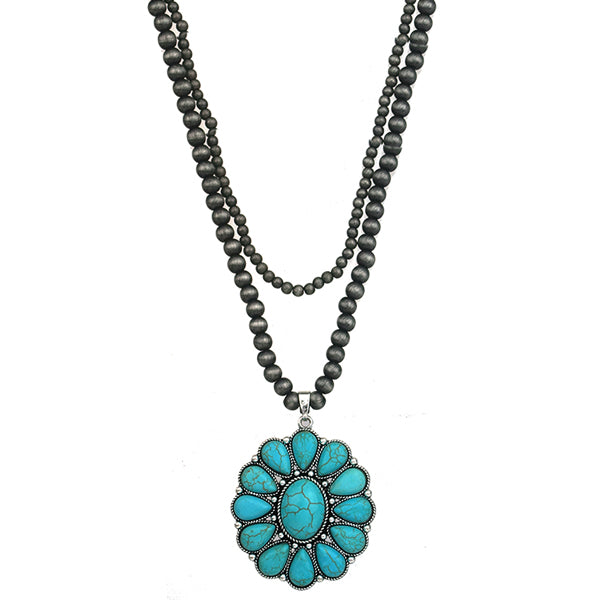 Turquoise Double Strand Necklace NCK1005