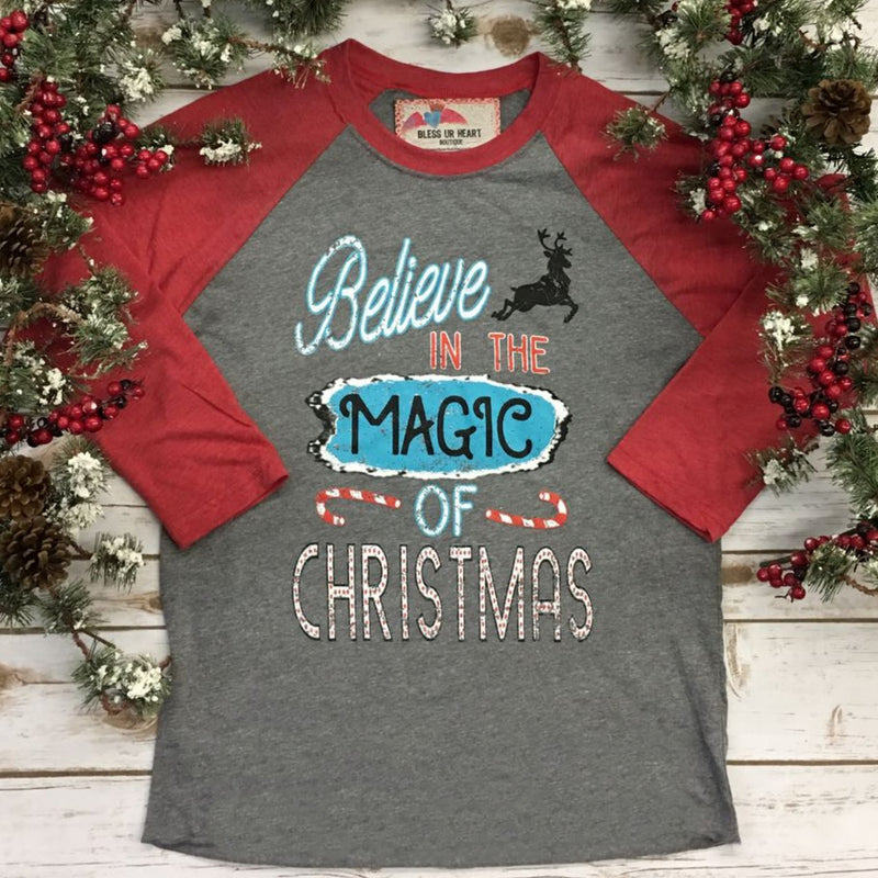 Christmas Magic Raglan - Bless UR Heart Boutique