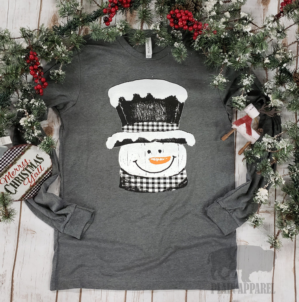 Snowman Long Sleeve Tee - Bless UR Heart Boutique