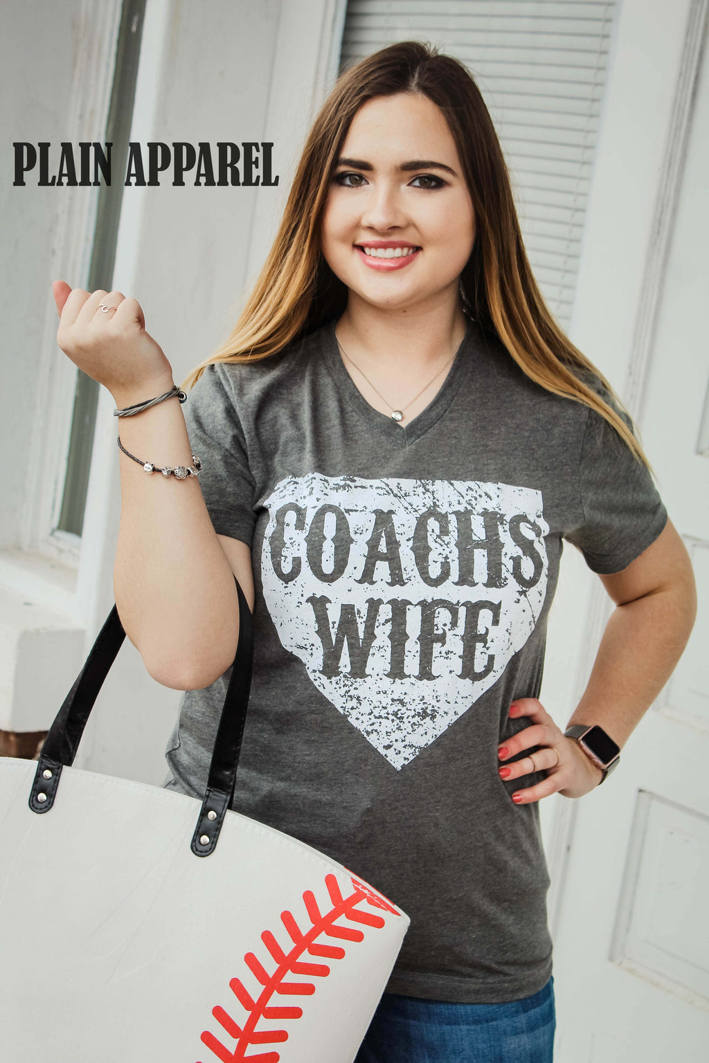 Baseball/Softball Coaches Wife V-Neck Tee - Bless UR Heart Boutique