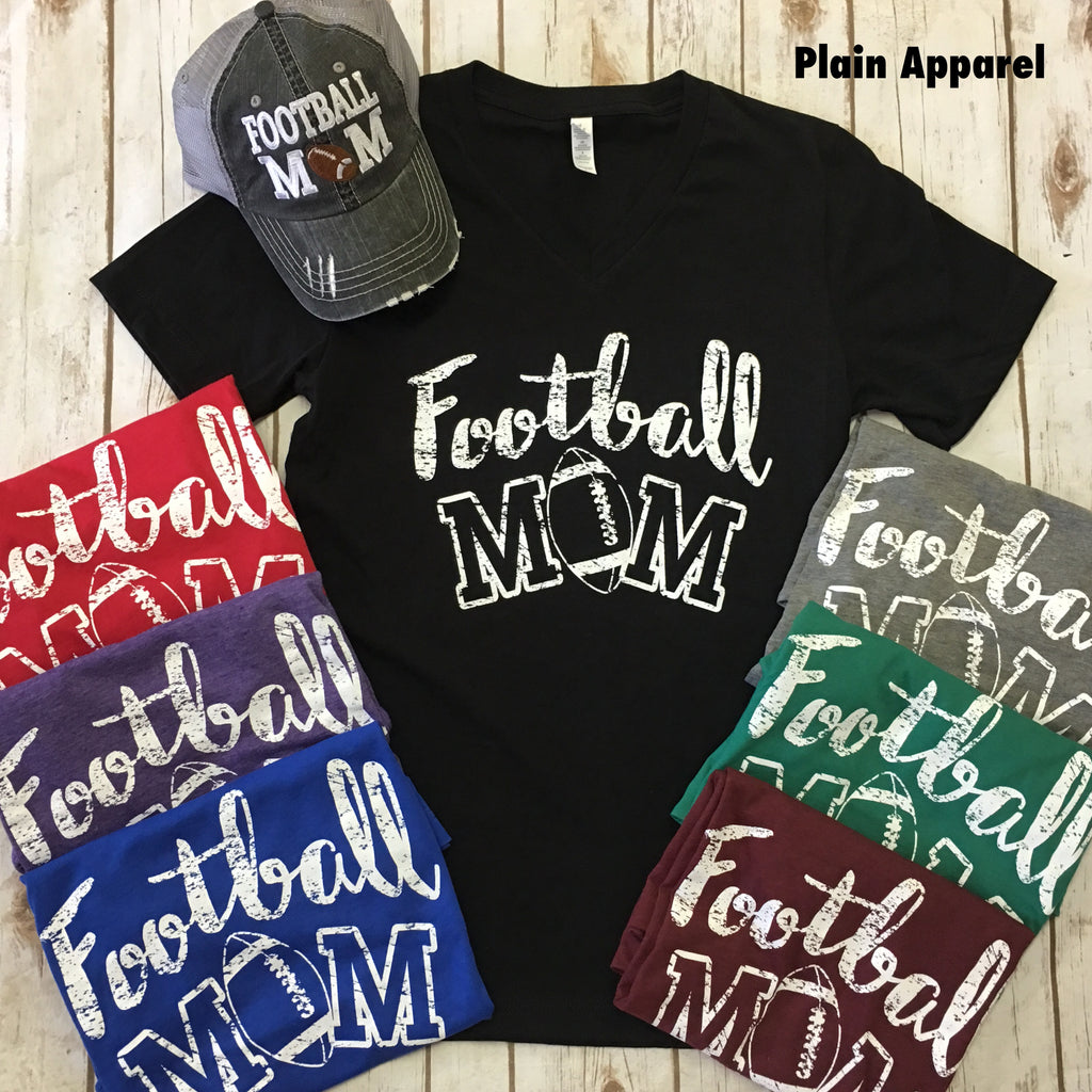 Football Mom V-Neck - Bless UR Heart Boutique