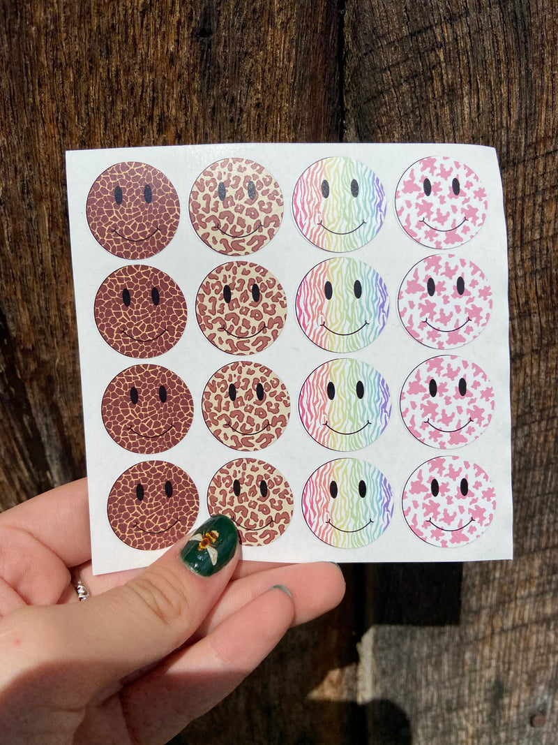 Animal Print Smiley Face Sticker