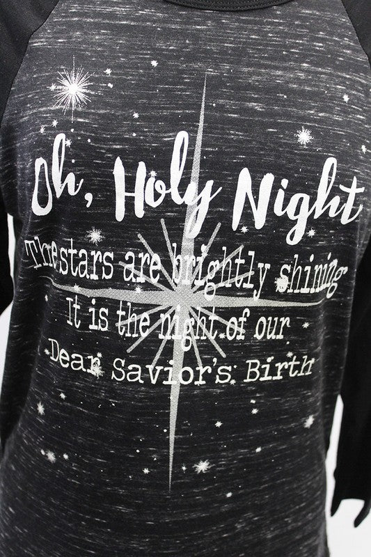 Oh, Holy Night Raglan - Bless UR Heart Boutique