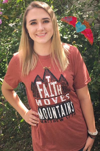 Faith Moves Mountains Tee - Bless UR Heart Boutique