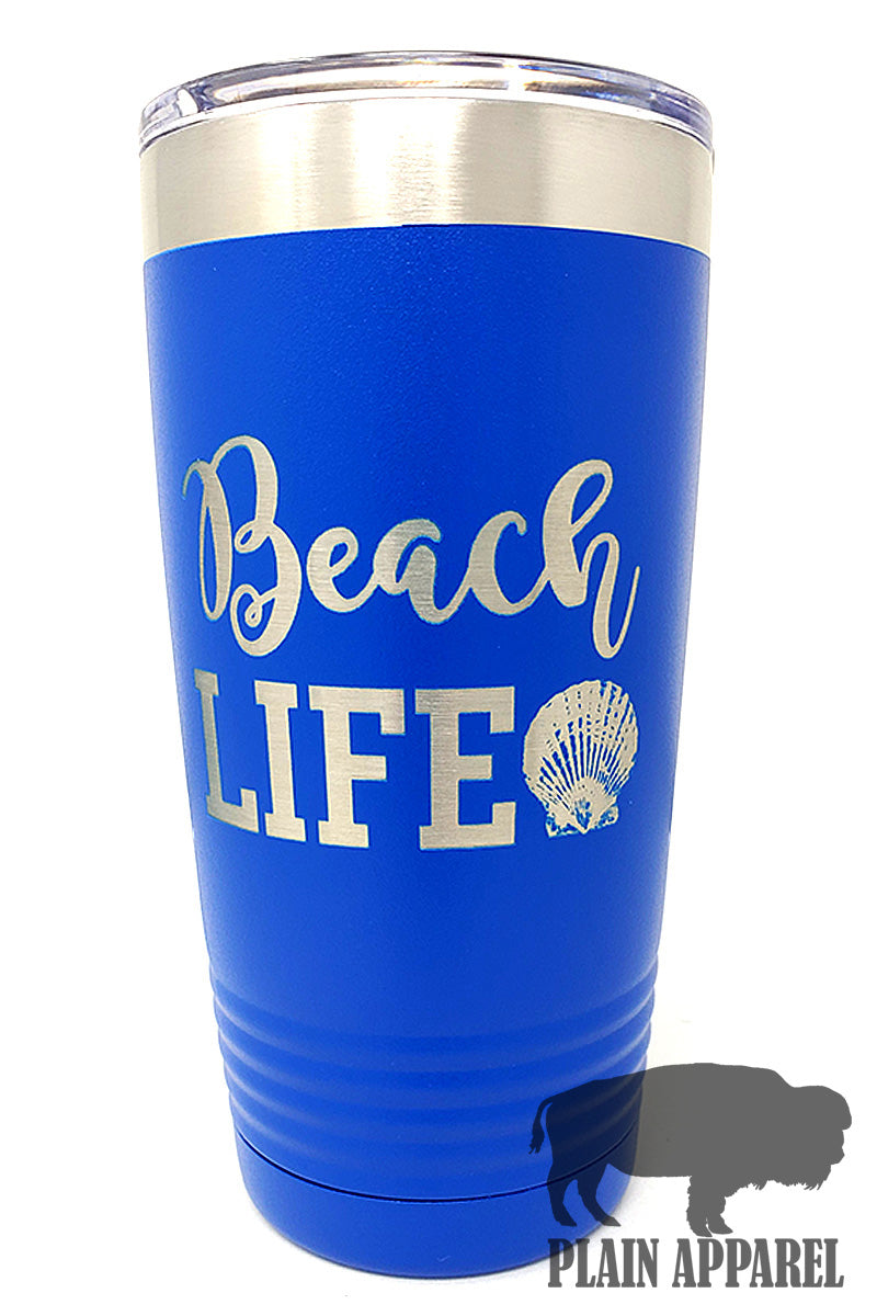 Beach Life Engraved Tumbler - Bless UR Heart Boutique