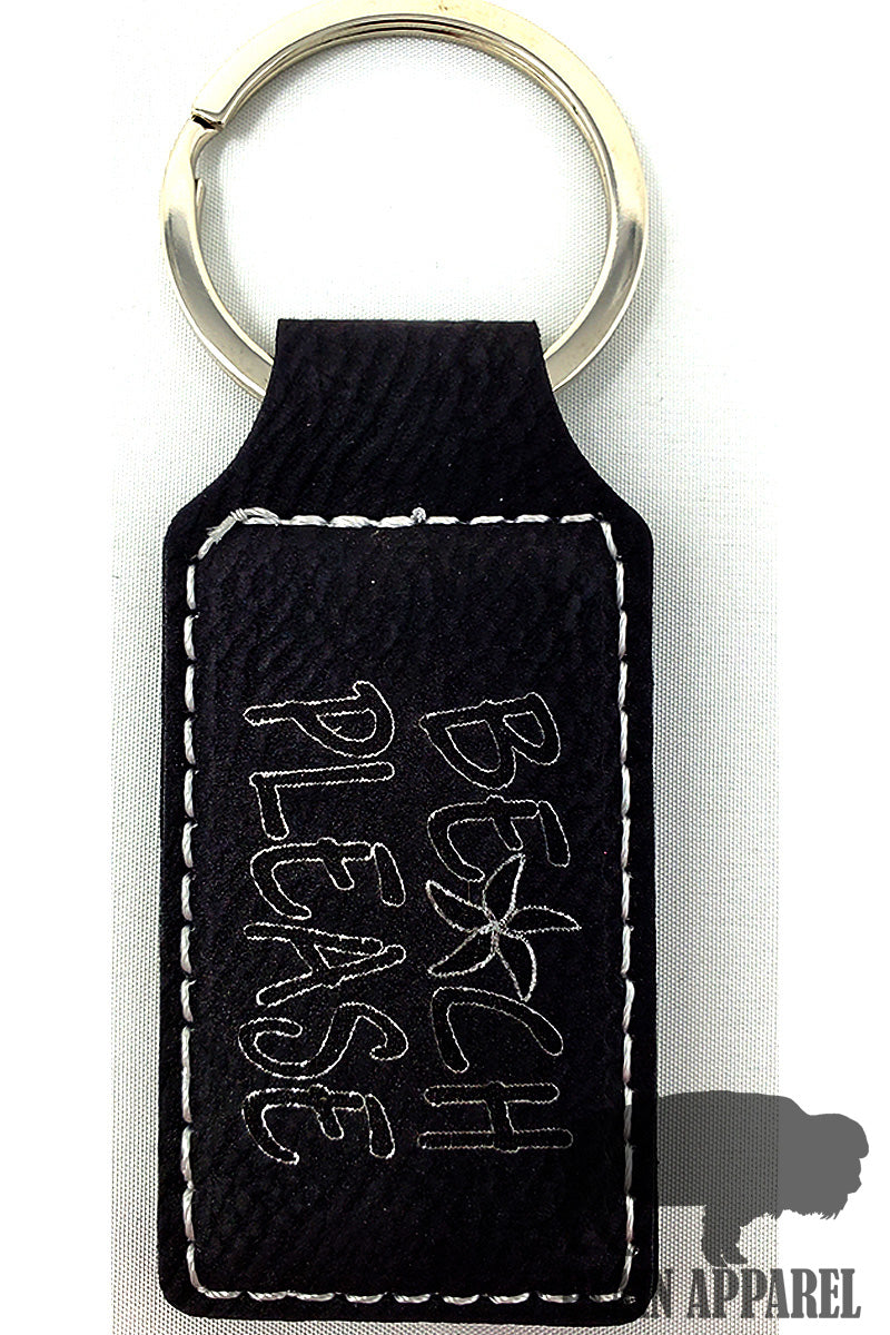 Beach Please Engraved Keychain - Bless UR Heart Boutique