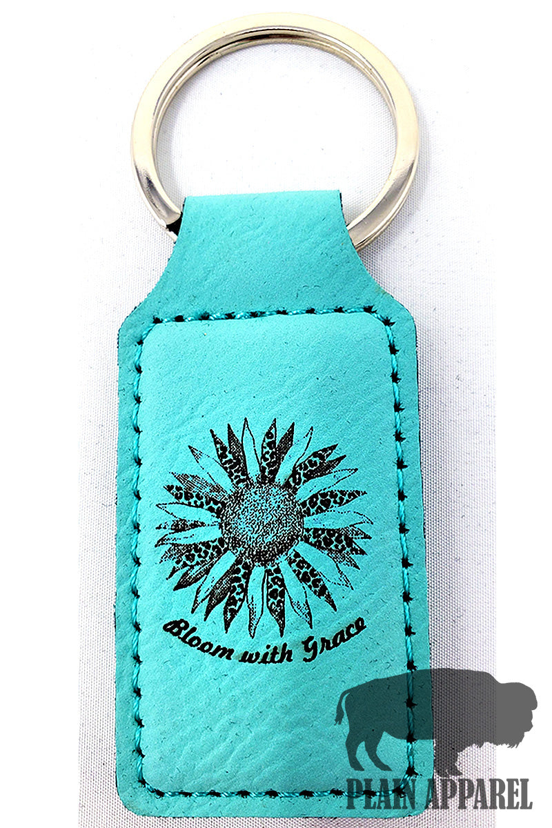 Bloom With Grace Engraved Keychain - Bless UR Heart Boutique