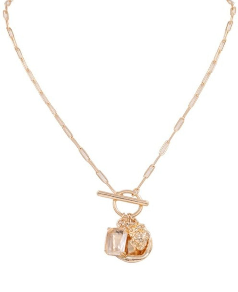 Gold Crystal Charm Necklace NCK1352