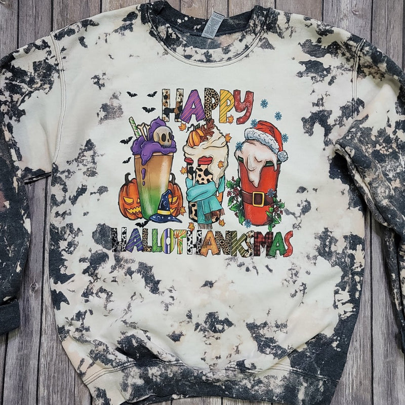 HalloThankMas Cow Print Sweatshirt