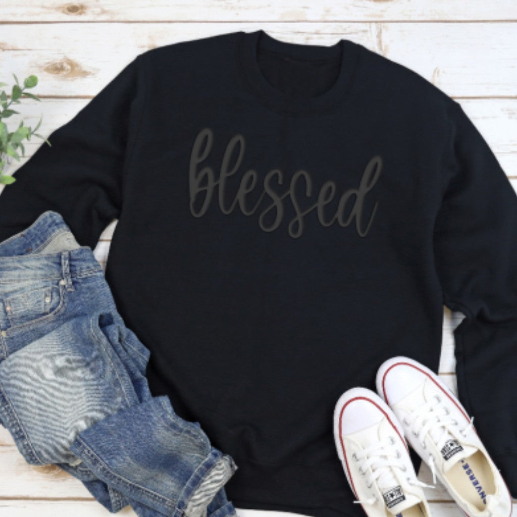 Blessed Puff Sweatshirt Black