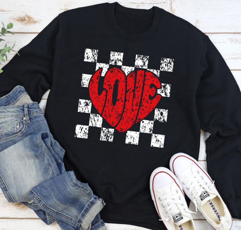 Checkered Love Sweatshirt