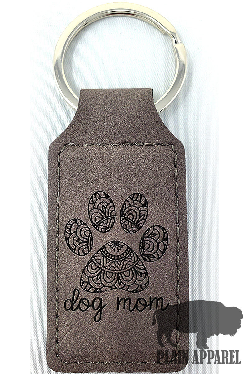 Dog Mom Engraved Keychain - Bless UR Heart Boutique