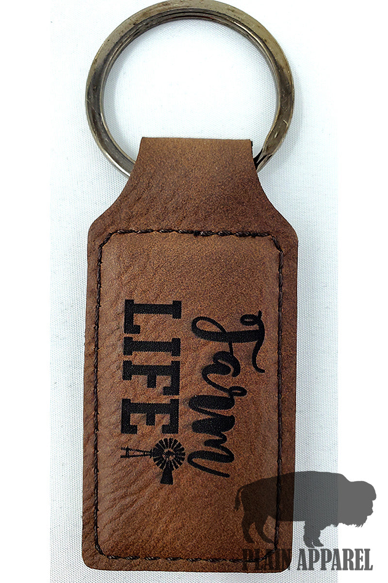 Farm Life Engraved Keychain - Bless UR Heart Boutique