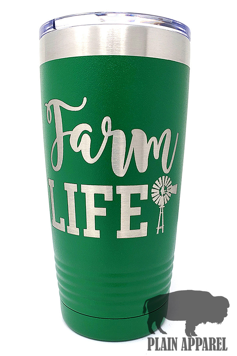 Farm Life Engraved Tumbler - Bless UR Heart Boutique