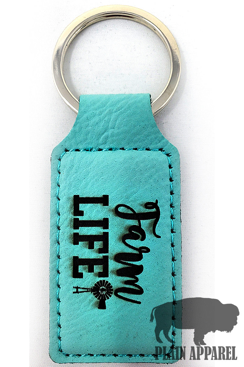 Farm Life Engraved Keychain - Bless UR Heart Boutique