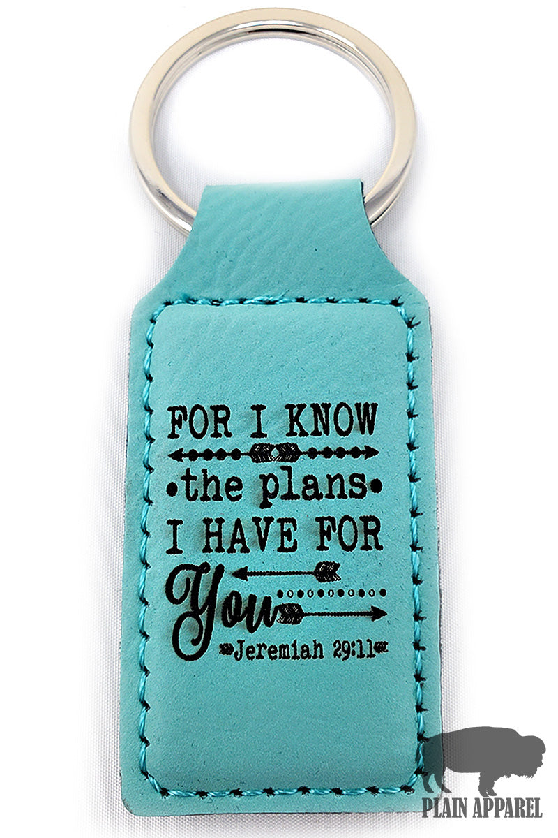 For I Know The Plans Engraved Keychain - Bless UR Heart Boutique