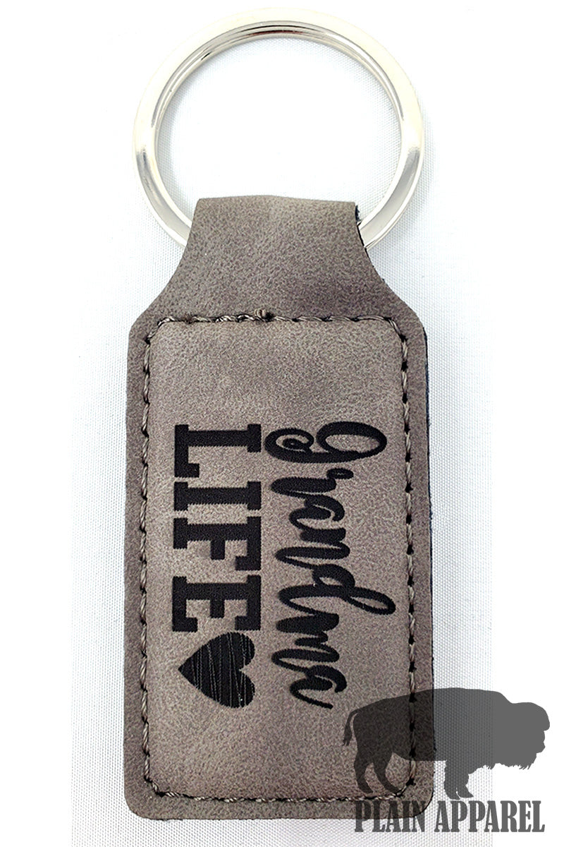 Grandma Life ( Heart ) Engraved Keychain - Bless UR Heart Boutique