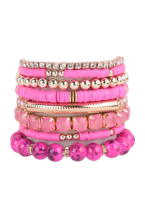 Hot Pink 8 Strand Bracelet BRAC1148