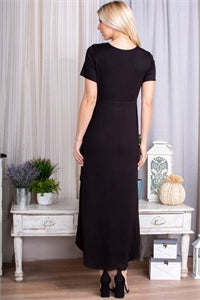 Black High Low Maxi Dress 41008