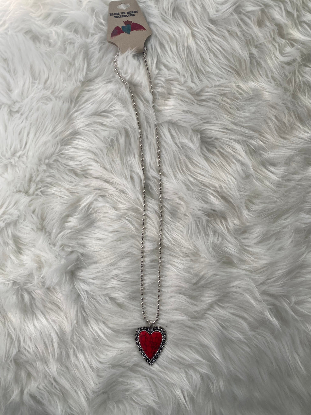 Vintage Red Heart Necklace Nck1401