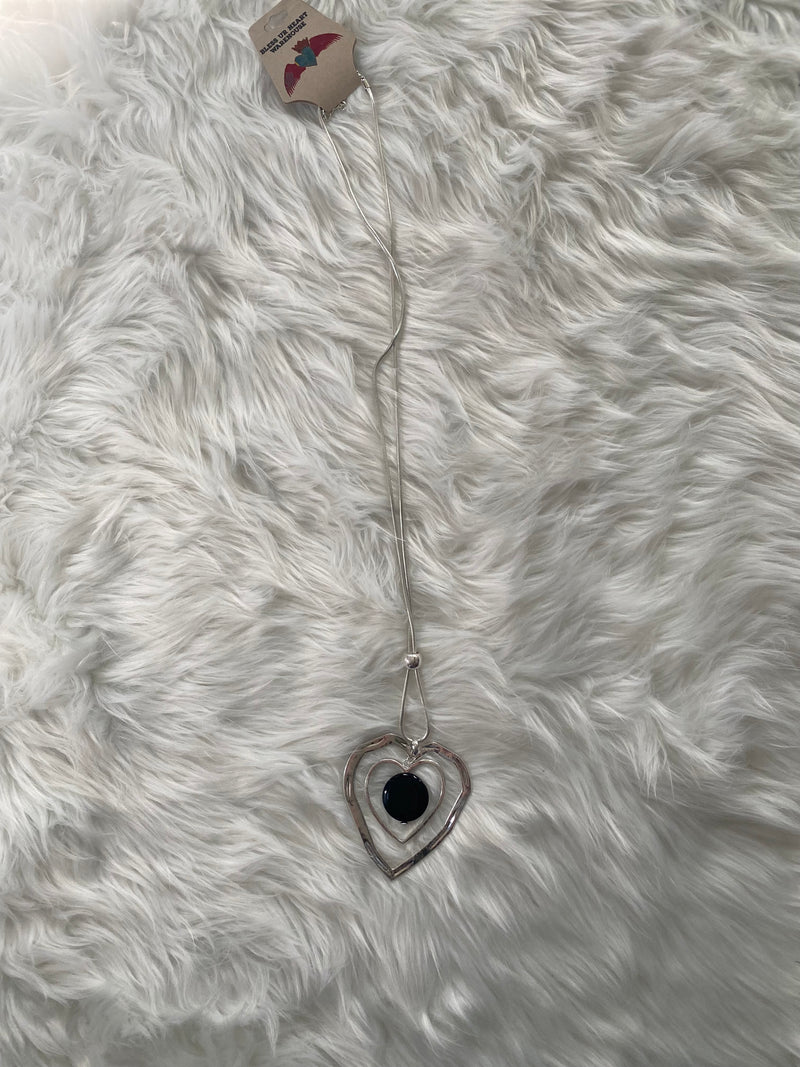 Layered Silver Heart Necklace NCK1315