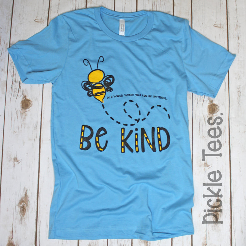 Be Kind Blue Crew Tee - Bless UR Heart Boutique