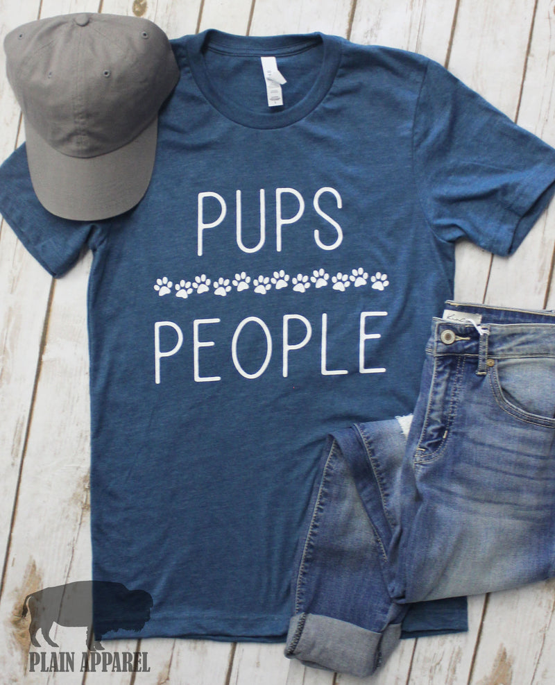 Pups Over People Crew Neck Tee - Bless UR Heart Boutique