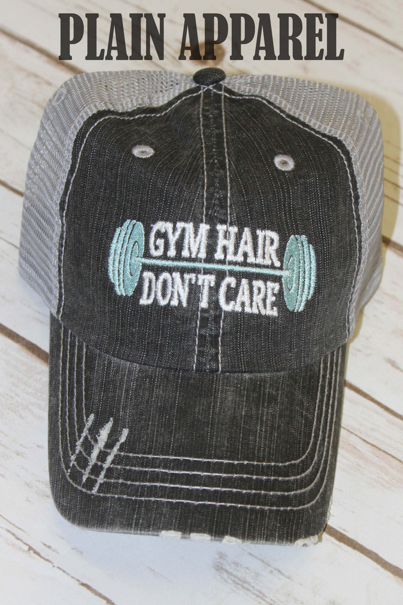 Gym Hair Don't Care Ball Cap - Bless UR Heart Boutique