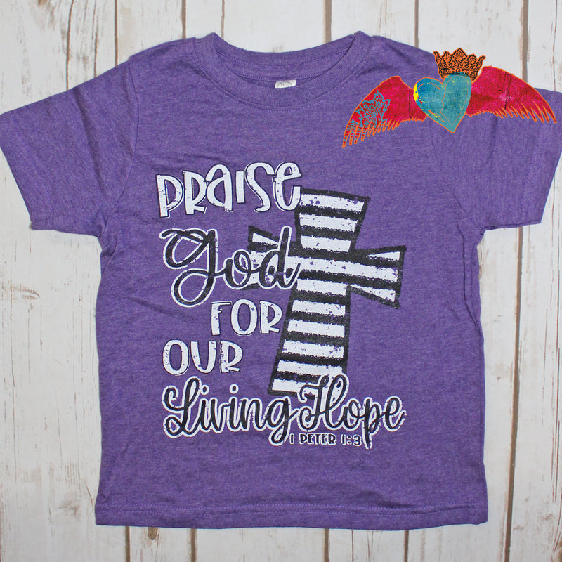 KID Praise God Purple Tee - Bless UR Heart Boutique